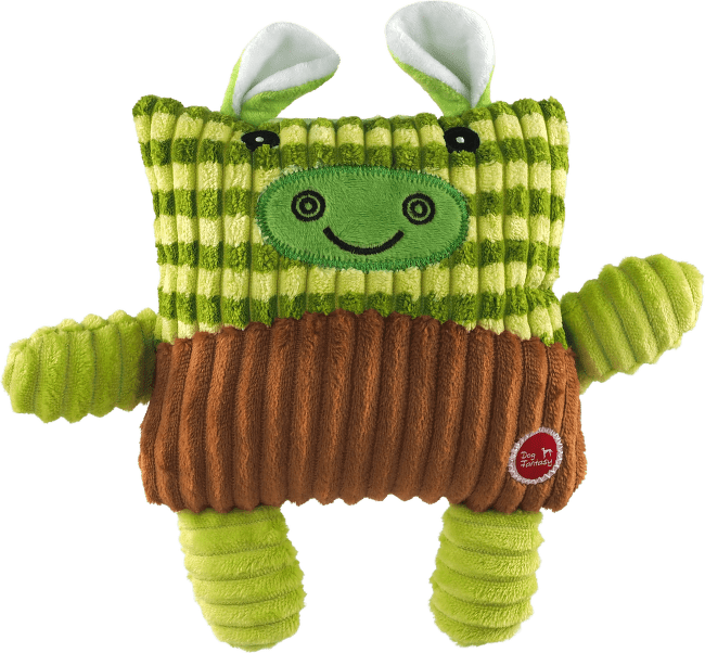 Hračka pro psy Dog Fantasy Cuties čtvercová kráva zelená 17,5 cm