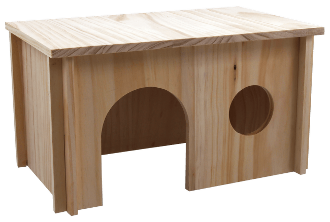 Domek Small Animal hladké dřevo 38x23x21cm