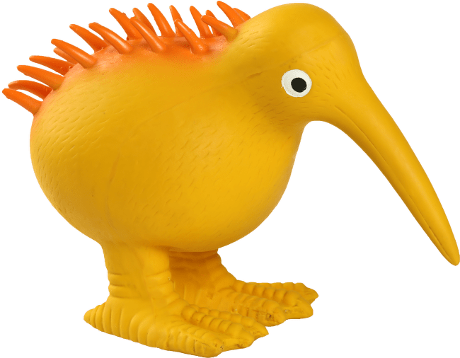 Hračka Kiwi Walker latex kiwi pískací oranžová 13,5cm