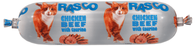 Konservi kaķiem - Salami RASCO Chicken, Beef & Taurine, 100g