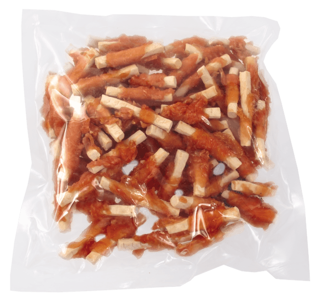 Pochoutka RASCO proužky sýru obalené kuřecím masem 500g