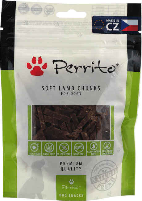 Pochoutka Perrito sušené jehněčí kousky pro psy 100 g
