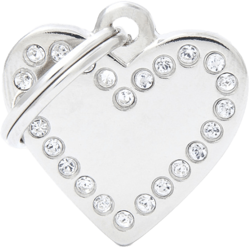 Známka My Family Chic Swarovski srdce stříbrná