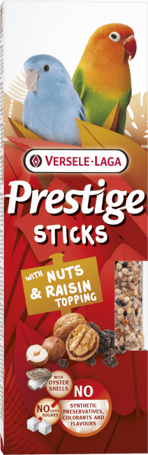 Tyčinky Versele-Laga  Prestige malý papoušek ořechy s rozinkami 60g 2ks