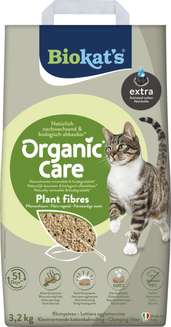 Podestýlka Biokat's Organic Care Plant Fibres Extra 3,2 kg