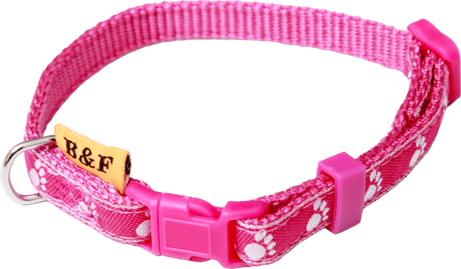Obojek popruh TLAPKY 10mm x 26-35cm fuchsie