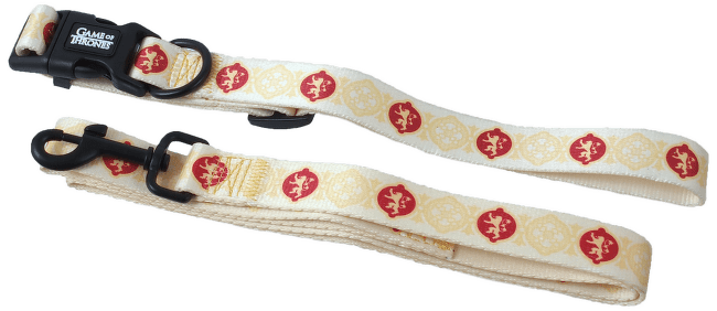 Поводок и ошейник - Game of Thrones Lannister, yellow, S: 1,5 x 25–35,5 см