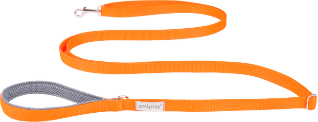 Vodítko pro psy Amiplay Samba Easy Fix nastavitelné oranžové S 160–300 cm × 1,5 cm