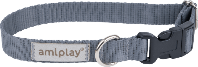 Obojek pro psy Amiplay Samba nastavitelný šedý L 35–50 cm × 2,5 cm