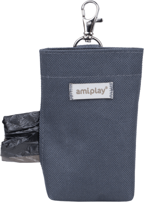 Pouzdro na sáčky na psí exkrementy Amiplay Samba šedé 6 × 2 × 11 cm