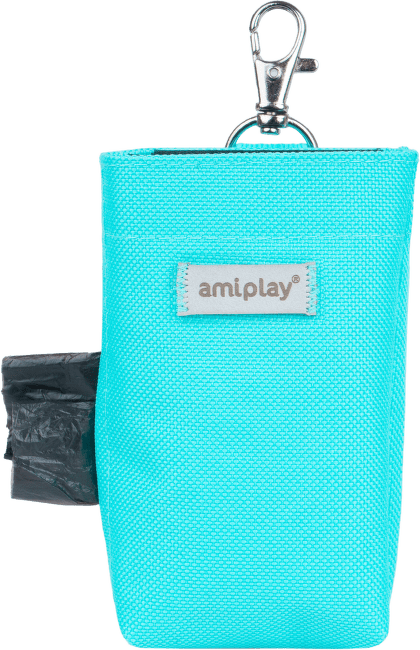 Pouzdro na sáčky na psí exkrementy Amiplay Samba modré 6 × 2 × 11 cm