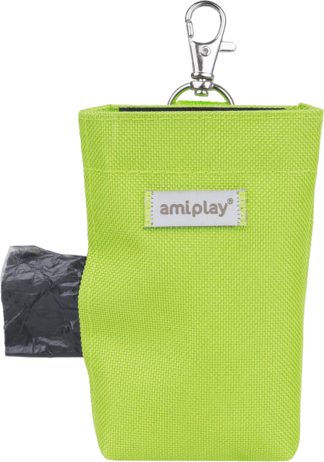 Pouzdro na sáčky na psí exkrementy Amiplay Samba zelené 6 × 2 × 11 cm