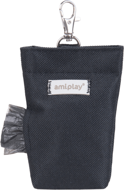 Pouzdro na sáčky na psí exkrementy Amiplay Samba černé 6 × 2 × 11 cm