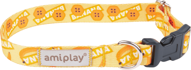 Nastavitelný obojek Amiplay BeHappy Banana L 35–50 cm × 2,5 cm