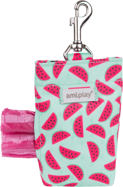 Pouzdro na sáčky na psí exkrementy Amiplay BeHappy Watermelon 6 × 2 × 11 cm