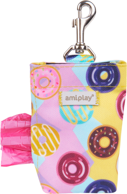 Pouzdro na sáčky na psí exkrementy Amiplay BeHappy Donut 6 × 2 × 11 cm
