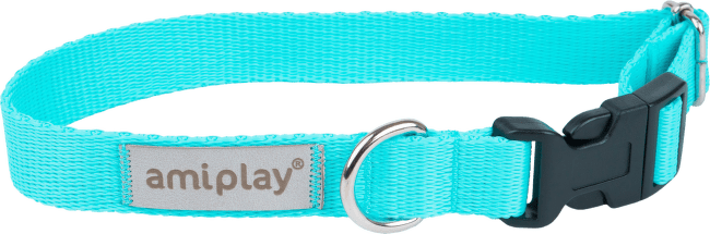 Obojek pro psy Amiplay Samba nastavitelný modrý XS 18–30 cm × 1 cm