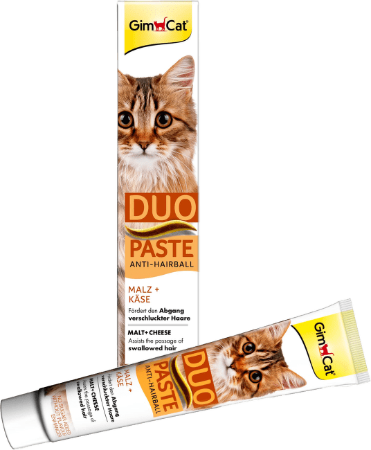 Barības piedeva kaķiem – GimCat Anti-Hairball Duo-Paste, Cheese, 50 g