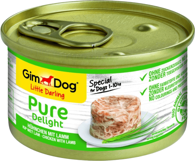 Konservi suņiem – GimDog Little Darling Pure Delight Chicken with Lamb, 85 g