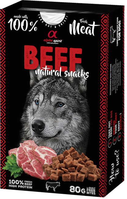Alpha Spirit Dog Naturals Beef 80g