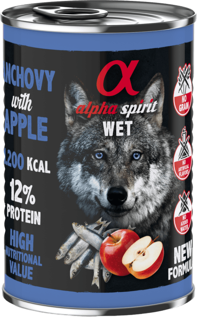 Alpha Spirit Dog Anchovy with Red Apple 400g