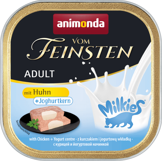 Konservi kaķiem – VomFeinsten Milkies with Chicken + Yoghurt centre, 100 g