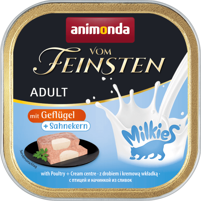Konservi kaķiem – VomFeinsten Milkies with Poultry + Cream centre, 100 g