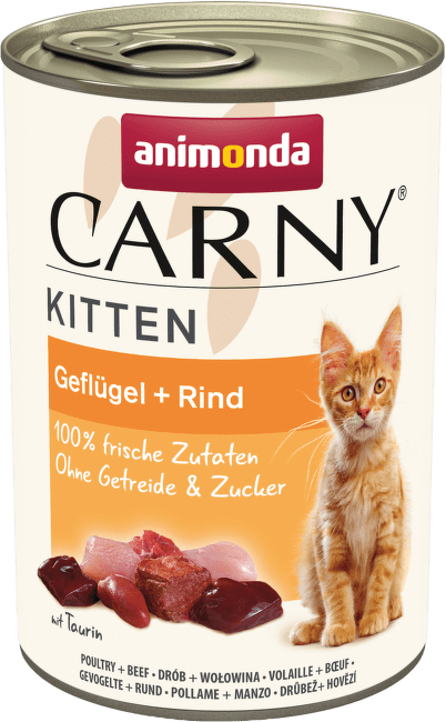 Konservi kaķēniem – Carny Kitten Beef and Poultry, 400 g