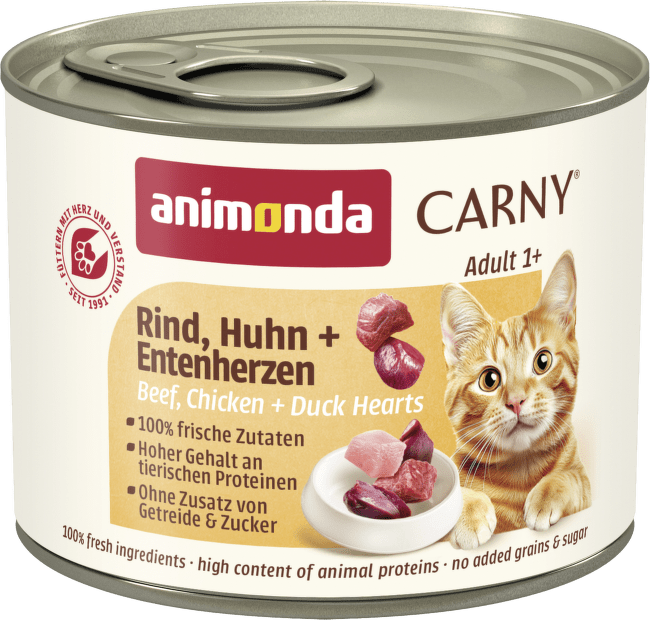 Konzerva Animonda Carny Adult hovädzie + kuracie + kačacie srdiečka 200g