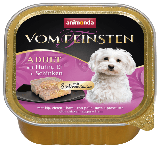 Konservi suņiem – Vom Feinsten Gourmet centre with Chicken, egg + ham 150 g