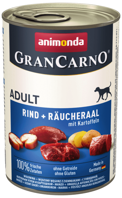 Консервы для собак - GranCarno Plus Adult Smoked Eel and Potatoes, 400 г