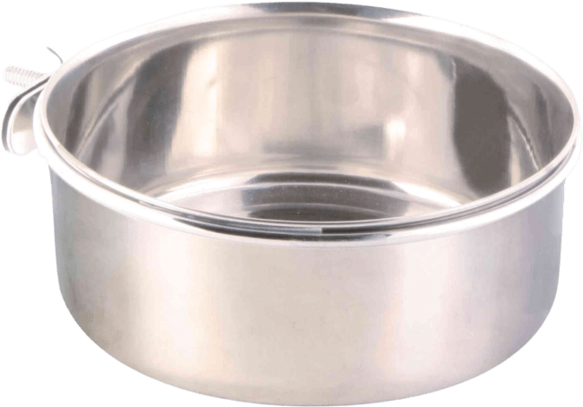 Bļoda putniem – TRIXIE Stainless Steel Bowl with Holder, 900 ml, 14 cm