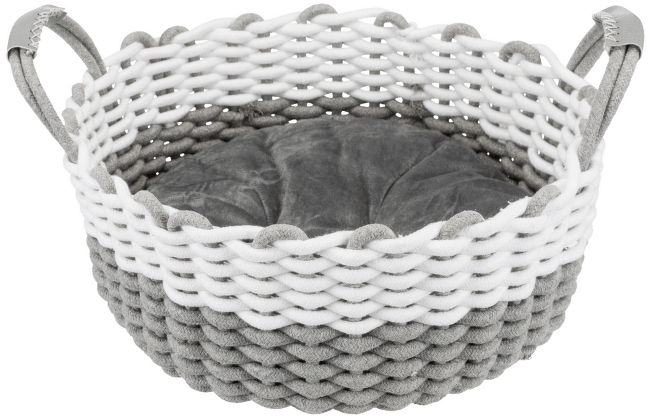 Лежанка для кошек – TRIXIE Nabou Basket, 45 см, Grey/White