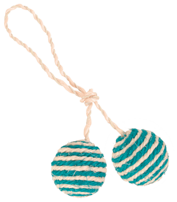 Trixie Hracka dvojita lopta z materialu sisal s von. maty 4,5cm