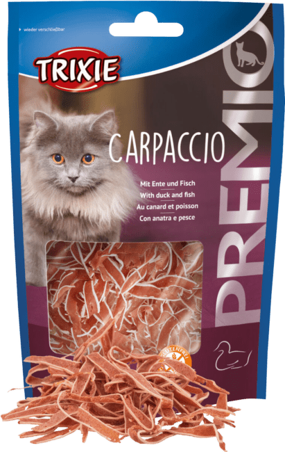 Gardums kaķiem – TRIXIE PREMIO Carpaccio duck and fish, 20 g