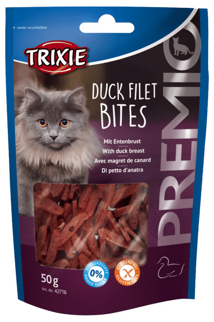 Gardums kaķiem – TRIXIE PREMIO Duck Filet Bites, 50 g