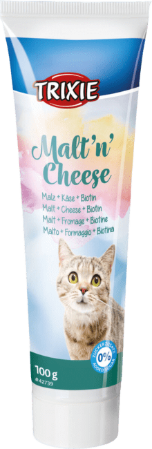 Паста для вывода шерсти у кошек – Trixie Malt'n'Cheese Anti-Hairball, 100 г