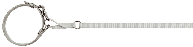 Trixie Vodítko s obojkom 1,2m/42cm strieborné