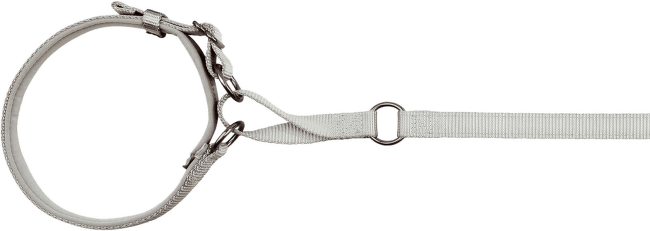 Trixie Vodítko s obojkom 1,2m/48cm strieborné