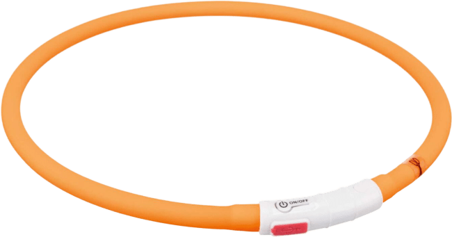 Отражающий ошейник для собак – TRIXIE Flash light ring USB, XS–XL: 70 см, orange