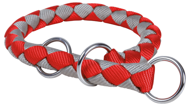 Ошейник для собак - TRIXIE Cavo Choker, нейлон, 52-60см/18мм, цвет - красный/серебряный