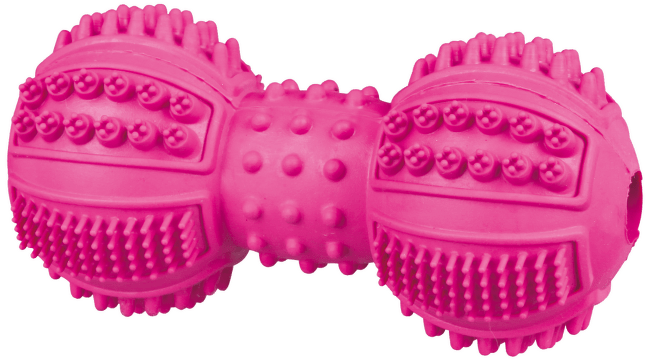 Rotaļlieta suņiem – TRIXIE Denta Fun Dumbbell, natural rubber, 9 cm