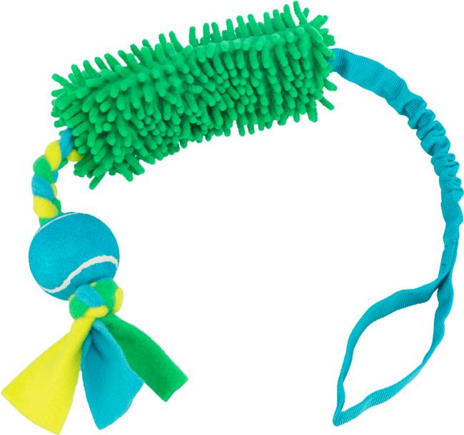 Rotaļlieta suņiem – TRIXIE Bungee Tugger with tennisball, polyester, 85 cm