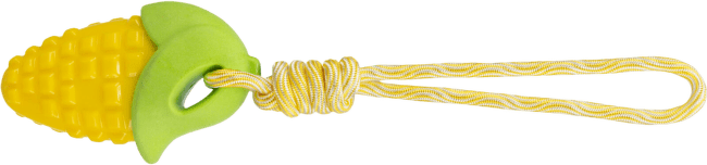 Rotaļlieta suņiem – TRIXIE Maize cob on a rope, TPR, 13 cm/34 cm
