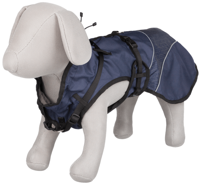 Duo coat with harness, XS: 30 cm, modrá