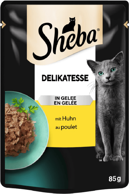 Konservi kaķiem – Sheba Delikatesse Chicken in Jelly, 85 g