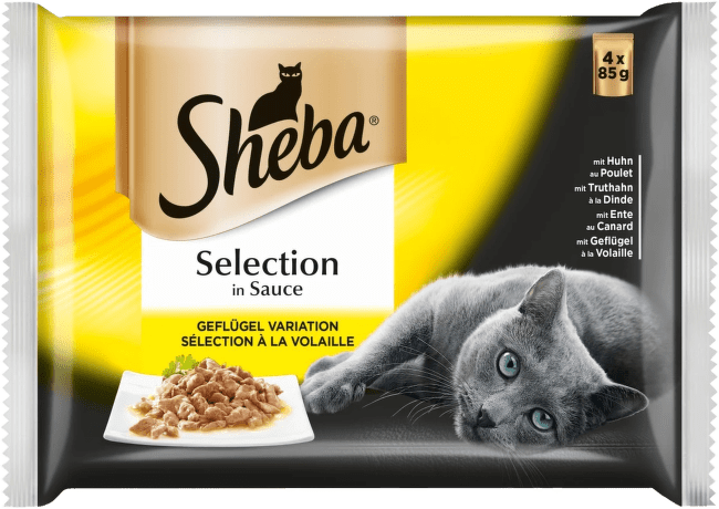 Konservi kaķiem – Sheba Duett 4-pack white meat, 340 g