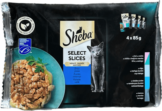 Konservi kaķiem – Sheba Selection 4-pack fish variation, 340 g