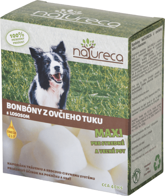 Natureca Bonbóny z ovčieho tuku s lososom maxi 250 g 