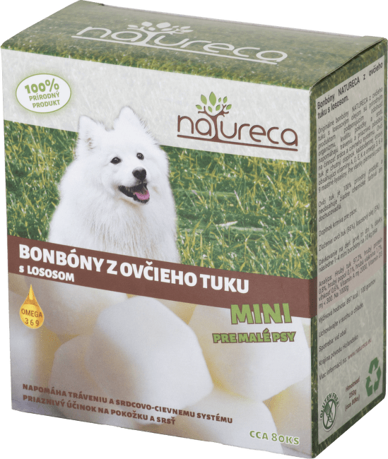 Natureca Bonbóny z ovčieho tuku  s lososom mini 250 g